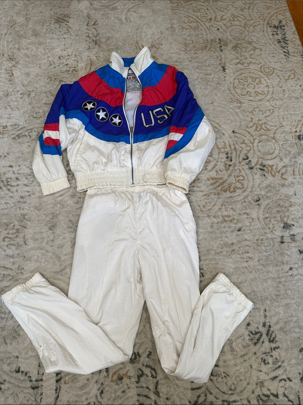 Head USA Colorblock Women's Track Jacket & Joggers in White, Blue, Red, Purple